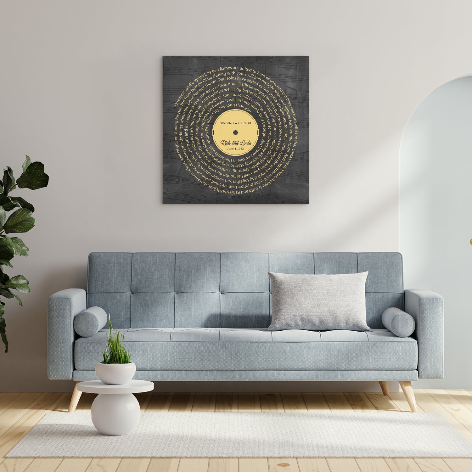 Custom Song Lyrics, Customizable Song Name And Text Canvas