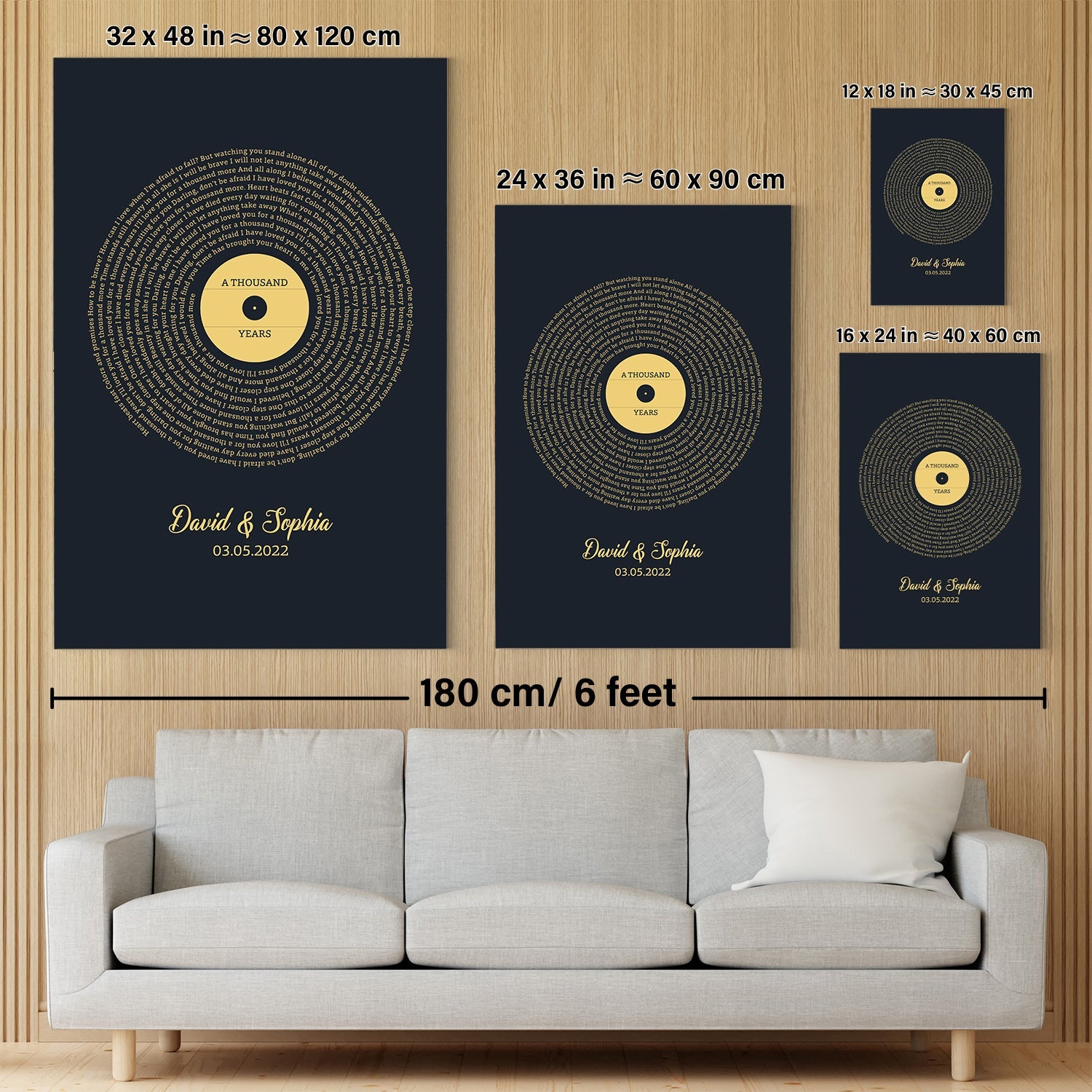Custom Song Lyrics And Customizable Text Navy Background Canvas