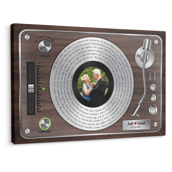 Custom Song Lyrics, Vinyl Record, Upload Photo, Custom Name And Song Name, Canvas Wall Art