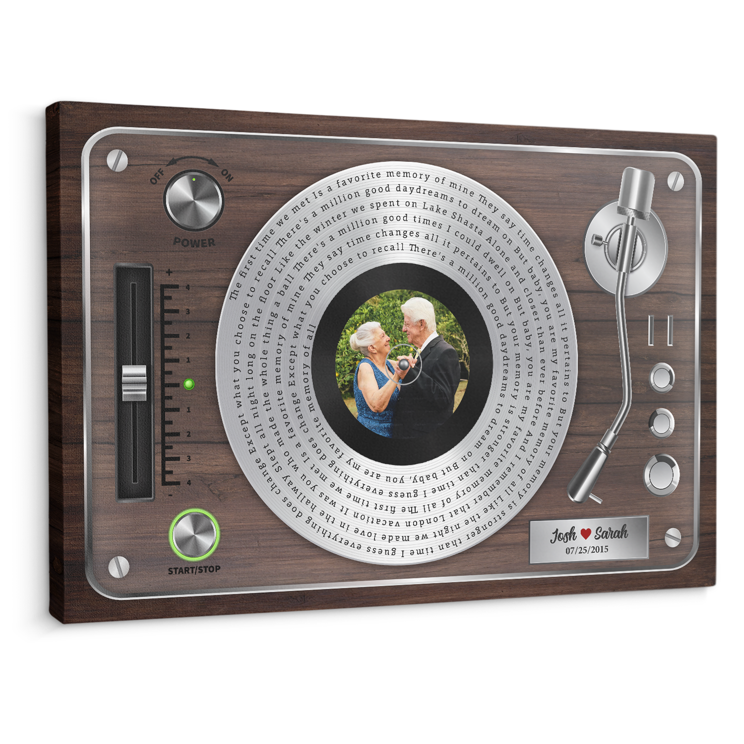 Custom Song Lyrics, Vinyl Record, Upload Photo, Custom Name And Song Name, Canvas Wall Art