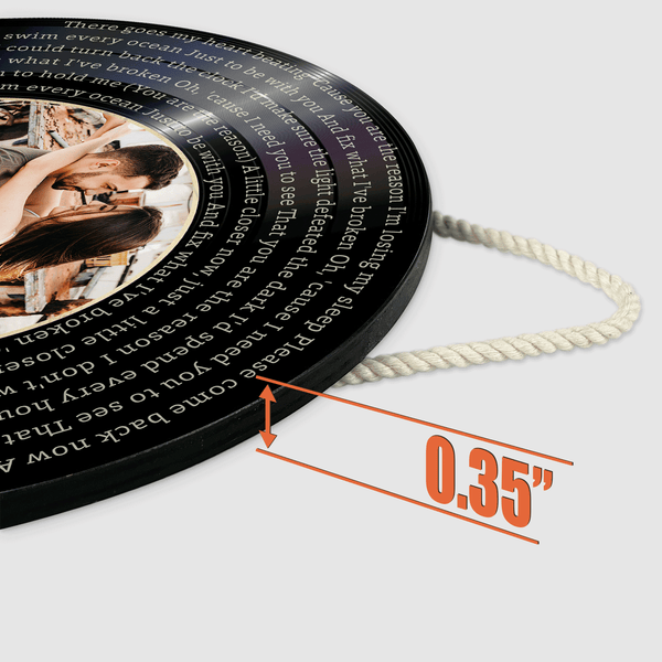Custom Round Sign, Customizable Song Lyrics, Photo And Text, Vinyl Record, Gift For Couple