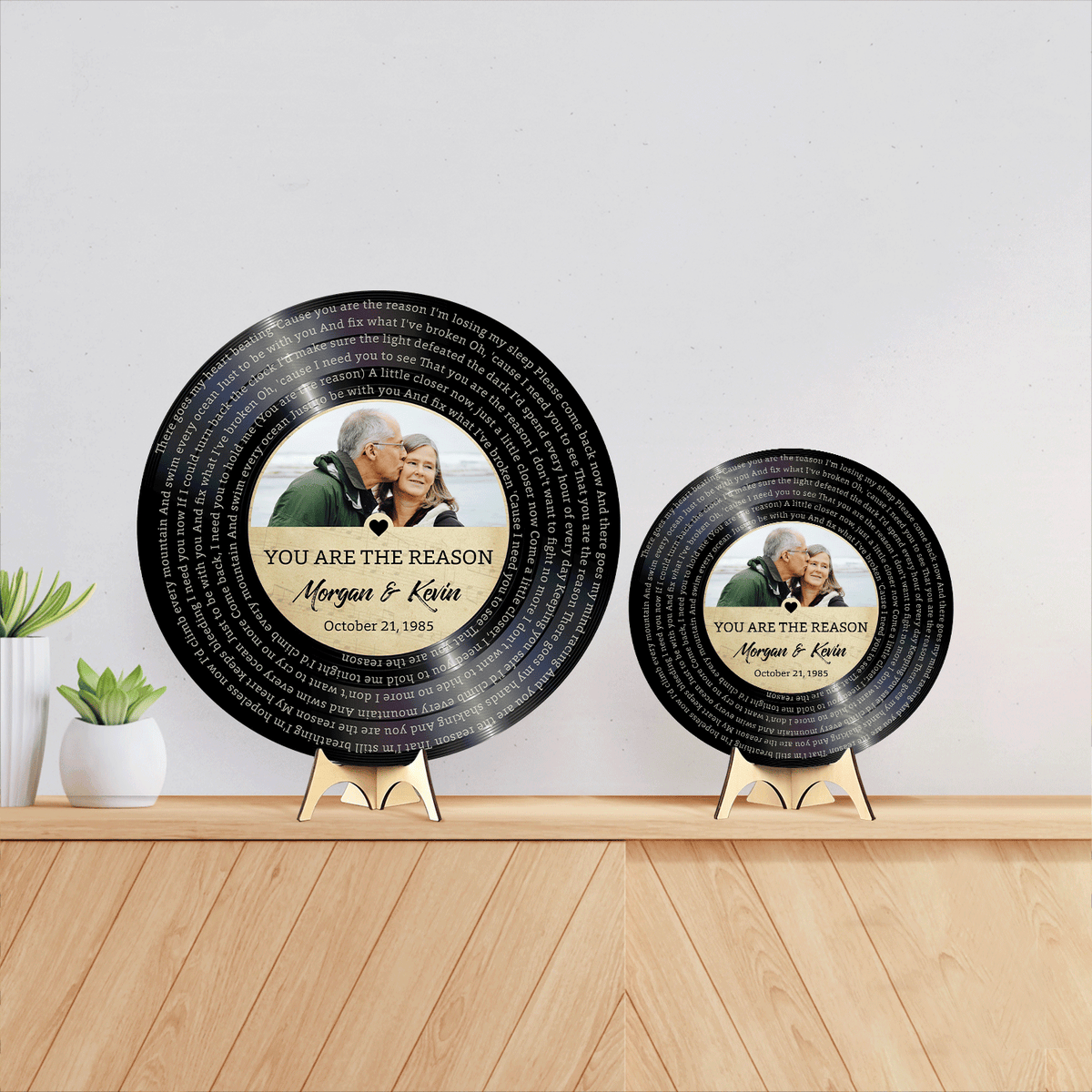 Custom Round Sign, Customizable Song Lyrics, Photo And Text, Vinyl Record, Gift For Couple