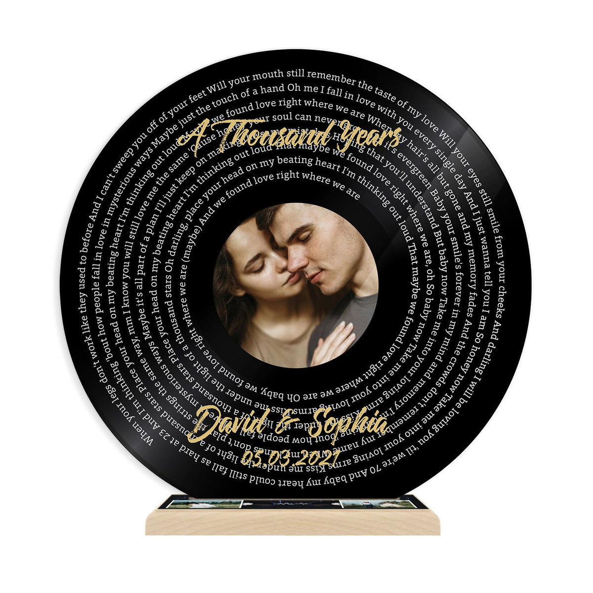 Custom Song Lyrics, Black Vinyl Record, Acrylic Record