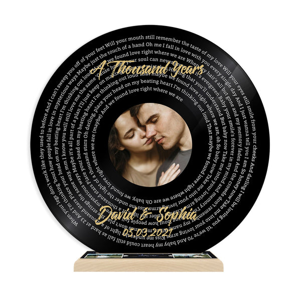 Custom Song Lyrics, Black Vinyl Record, Acrylic Record