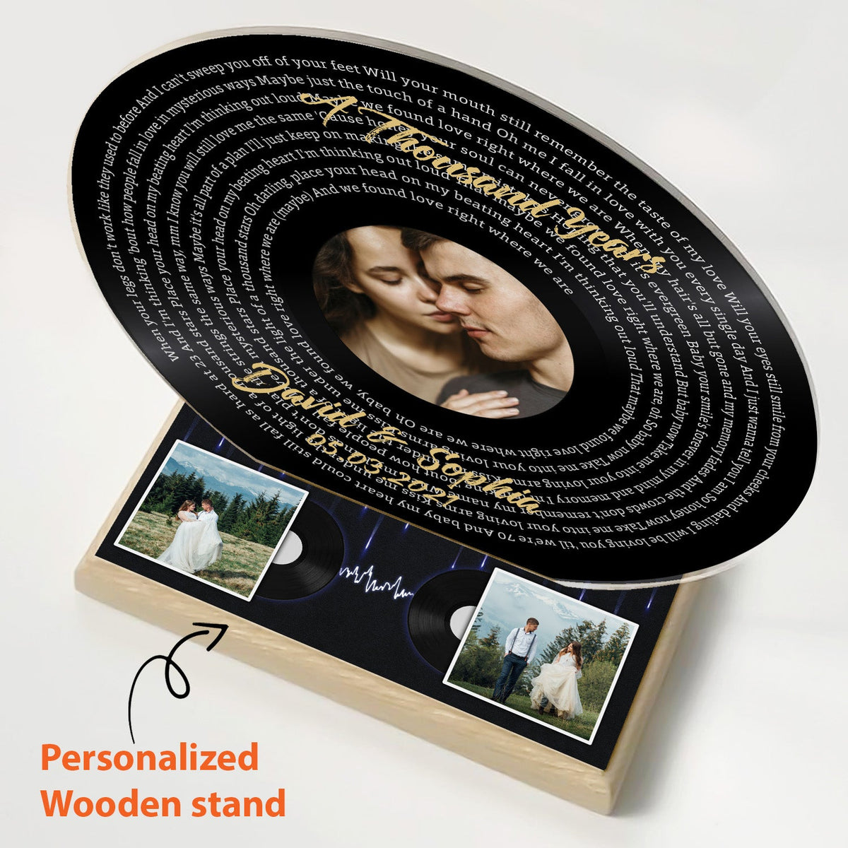 Custom Song Lyrics, Black Vinyl Record, Acrylic Record