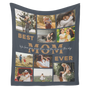 Best Mom Ever Custom Photo Collage, 10 Pictures, Customizable Text Blanket
