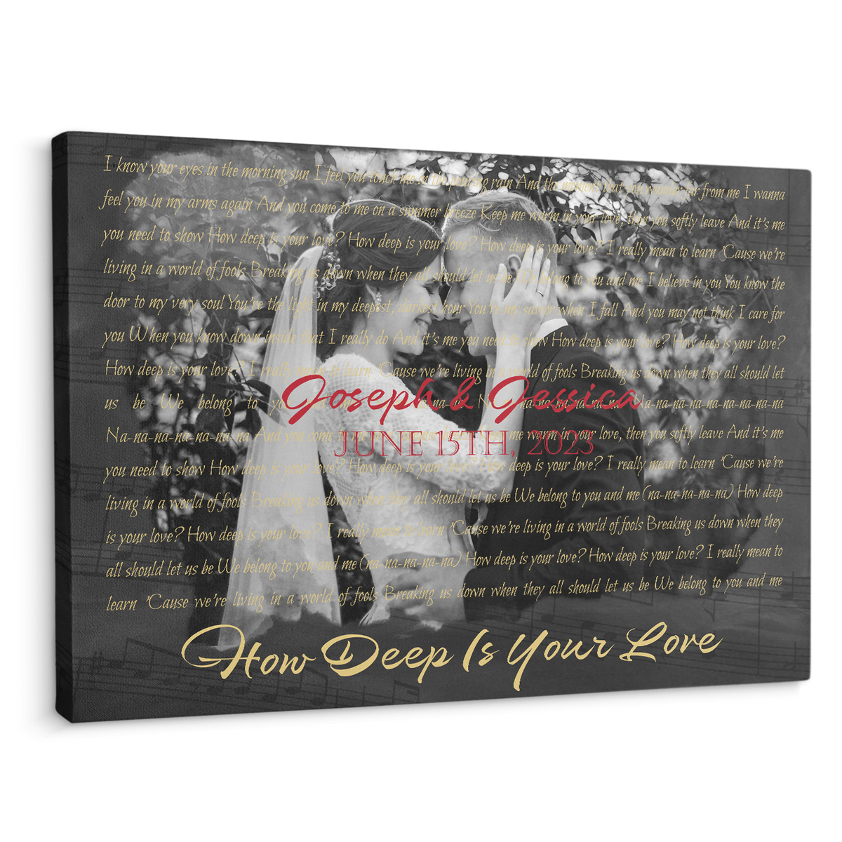 Custom Song Lyrics, Upload Photo, Customizable Song Name And Text Canvas