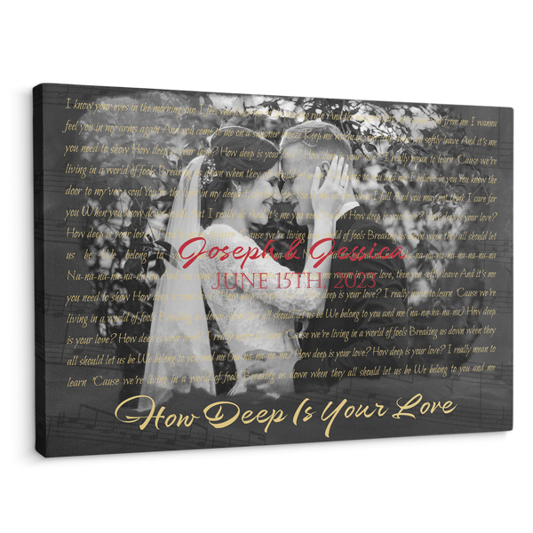 Custom Song Lyrics, Upload Photo, Customizable Song Name And Text Canvas