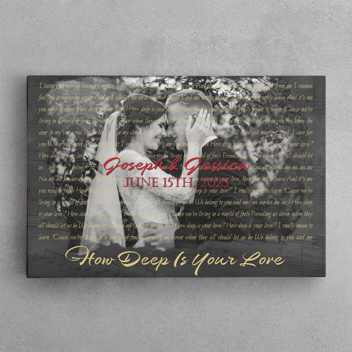 Custom Song Lyrics, Upload Photo, Customizable Song Name And Text Canvas