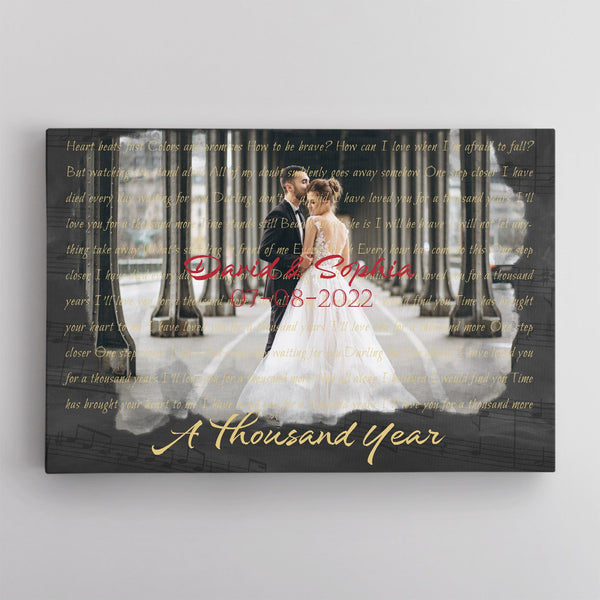 Custom Song Lyrics, Upload Photo, Customizable Song Name And Text Canvas