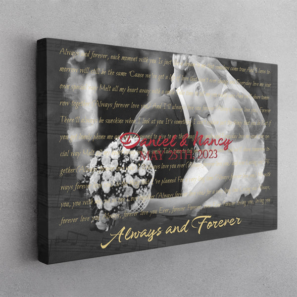 Custom Song Lyrics, Upload Photo, Customizable Song Name And Text Canvas