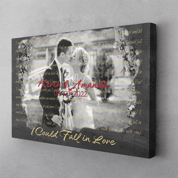 Custom Song Lyrics, Upload Photo, Customizable Song Name And Text Canvas