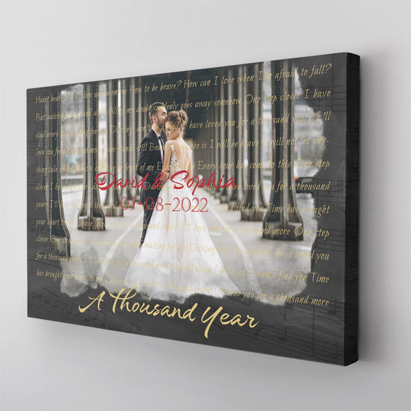 Custom Song Lyrics, Upload Photo, Customizable Song Name And Text Canvas