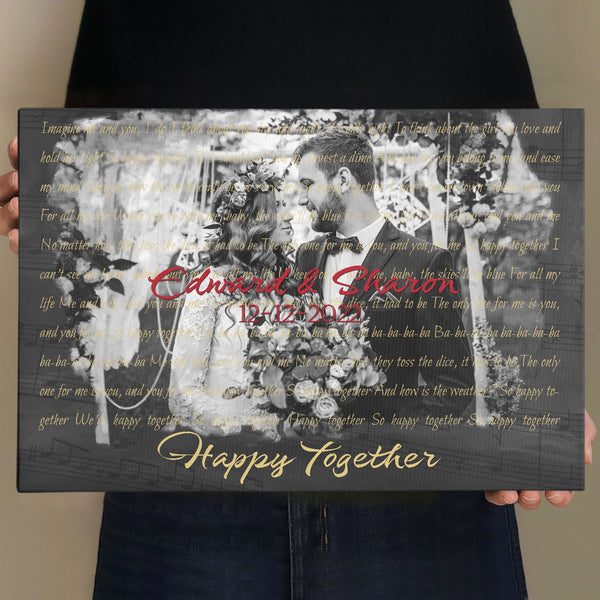 Custom Song Lyrics, Upload Photo, Customizable Song Name And Text Canvas