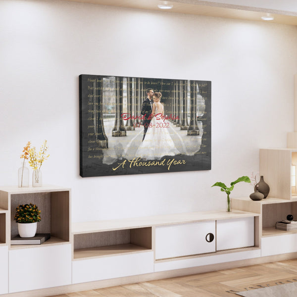 Custom Song Lyrics, Upload Photo, Customizable Song Name And Text Canvas