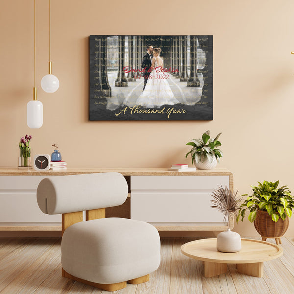 Custom Song Lyrics, Upload Photo, Customizable Song Name And Text Canvas