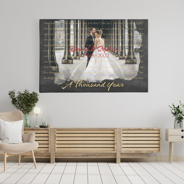 Custom Song Lyrics, Upload Photo, Customizable Song Name And Text Canvas