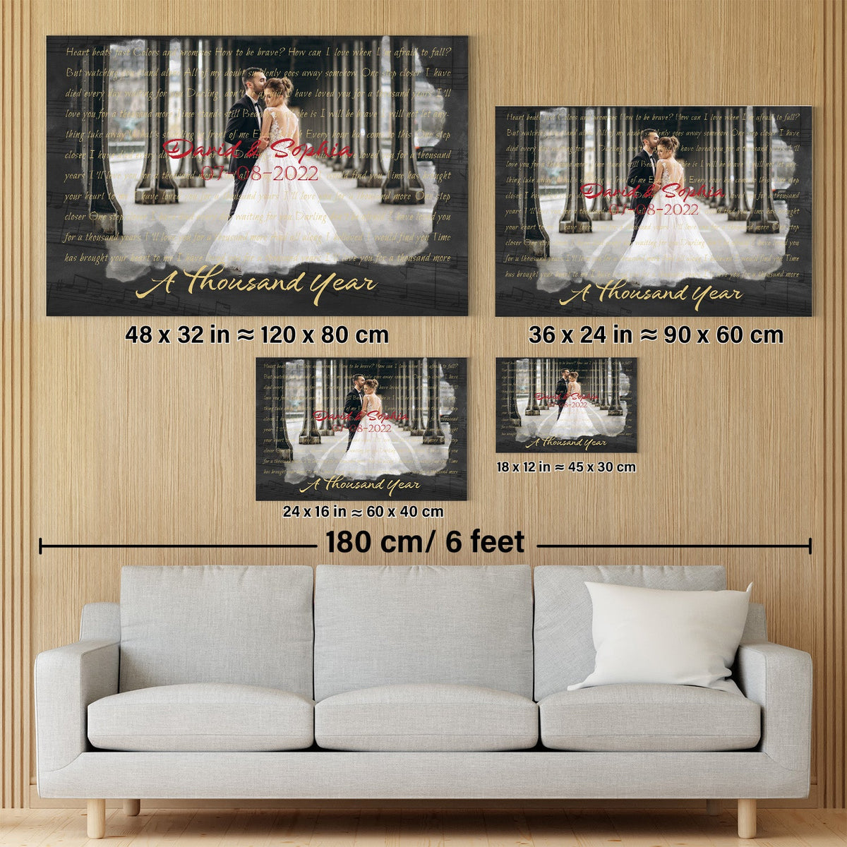 Custom Song Lyrics, Upload Photo, Customizable Song Name And Text Canvas