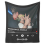 Personalized Music Blanket, Spotify-Style, Custom Photo & Name