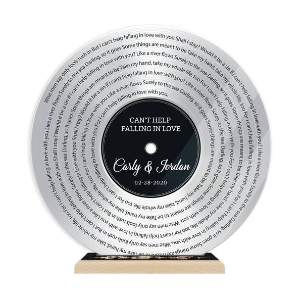 Custom Song Lyrics & Upload Photos Silver, Acrylic Record