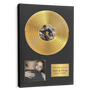 Custom Song Lyrics, Upload Photo, 2 Pictures, Customizable Text Vinyl Record Canvas, Gold Style