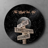 Custom Night Sky By Location, Personalized Name And Date, Round Wood Sign