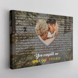 Custom Song Lyrics, Upload Photo, Personalized Song Name And Text Canvas Wall Art