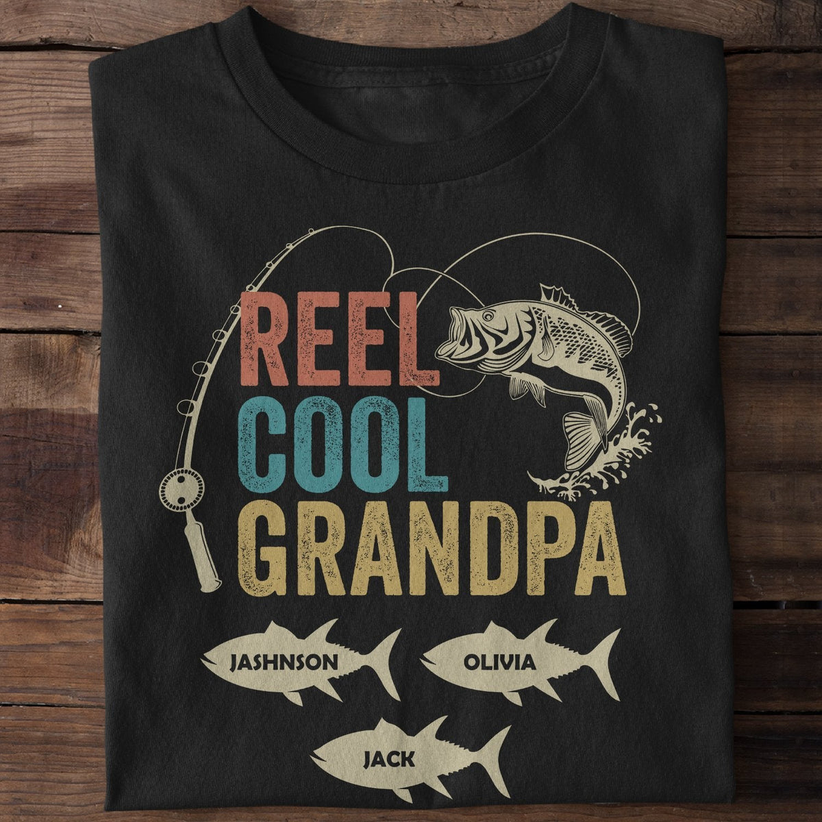 Reel Cool Grandpa Personalized Shirt